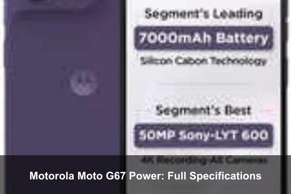 Motorola Moto G67 Power: Full Specifications